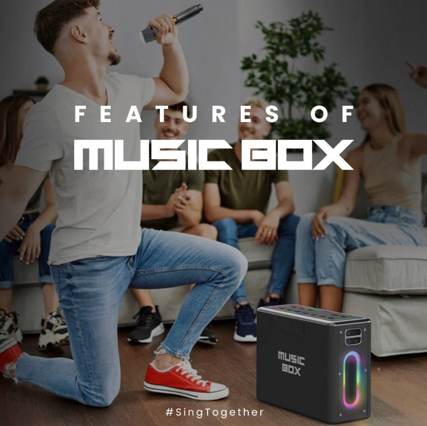 HIFUTURE MusicBox Karaoke RGB Speaker - Built - in Dual Microphone TWS Mode 100W Output Power Speakers - AllTech